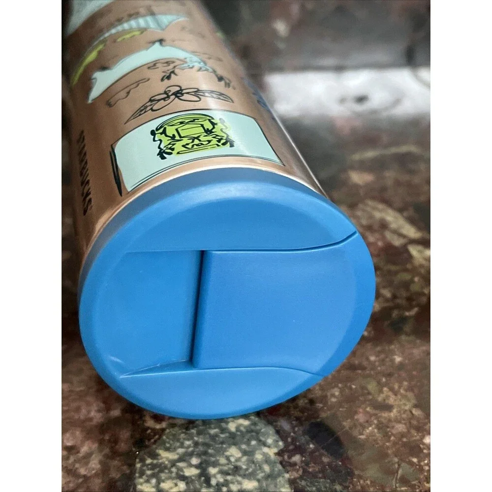 Starbucks Been There Series Michigan Stainless Steel Tumbler 16 Oz Blue Lid